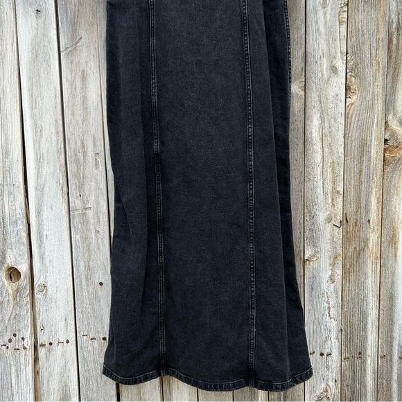 Abercrombie & Fitch Denim Midi Maxi Dress Black Wash  L - Picture 9 of 16